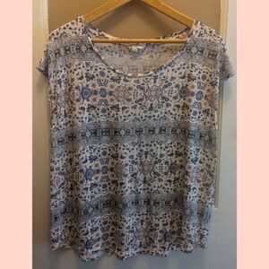 Lucky Brand Comfortable Floral Patterned Women's Top - Size Large
